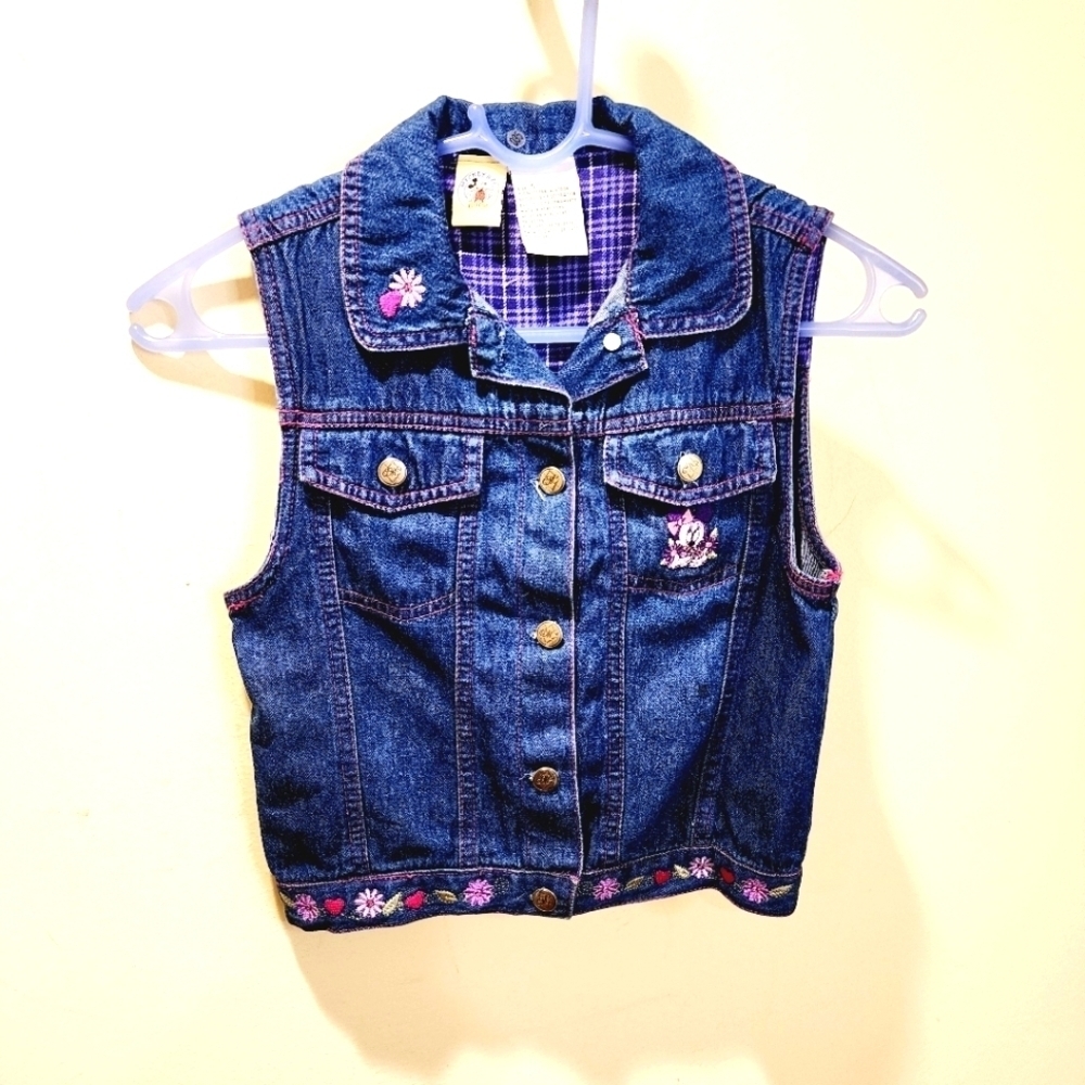 MICKEY & Co.  girls denim button Down sleeveless vest size 5